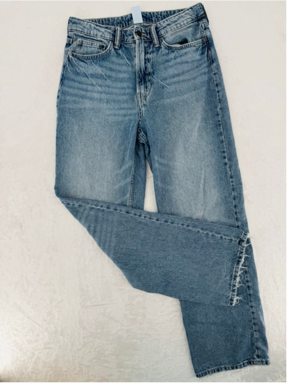 & Denim Jeans Ultra High Waist Wide Leg Faded Vintage Wash H&M Size 6